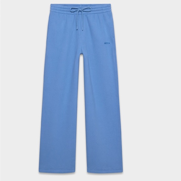 Aritzia Cozy Sweatfleece Boyfriend Wide Sweatpant French blue - Picture 2 of 6